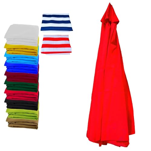 Ersatz-Terrassenschirm-Abdeckung, 3 m, Sonnenschutz für freischwingende versetzte Regenschirme, roter Outdoor-Regenschirm, Stoff (8 Rippen) von Generisch