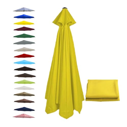 Ersatz-Terrassenschirm für Terrassenschirm, strapazierfähig, gelb, für 8 Rippen, Garten, Strandschirme, perfekter Outdoor-Schatten- und Schutzlösung, 2,7 m von Generisch