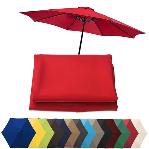 Ersatzdach für 2 m/2,7 m/3 m Terrassenschirme, wasserdicht und atmungsaktiv, Sonnenschirmabdeckung für 6/8 Rippen, ideale Outdoor-Schattenlösung für Terrasse, Strand und Pool von Generisch