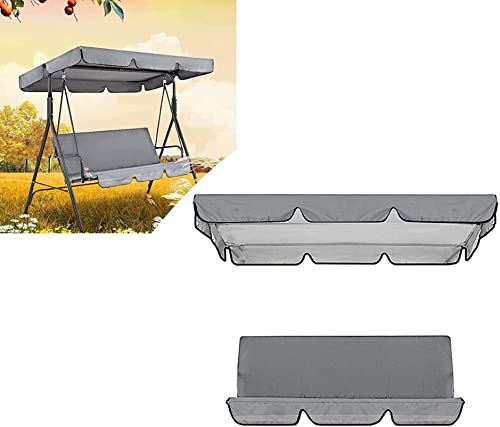 Ersatzdach für Hollywoodschaukel, wasserdicht, für 2-/3-Sitzer, Gartenschaukelstuhl, Outdoor, Terrasse, Balkon, Pool, Garten, Abdeckung (Farbe: Grau, Größe: 142 x 120) von Generisch