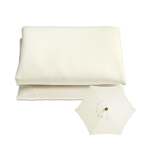Ersatzdach für Terrassenschirm, 6/8 Rippen, gebrochenes Weiß, 2,7 m – strapazierfähige Sonnenschirm-Stoffabdeckung für Markttischschirme für 2/2,7/3 m Regenschirme von Generisch