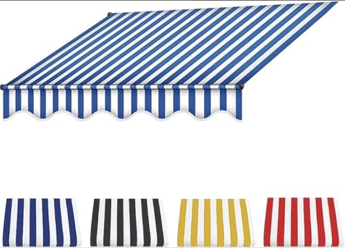 Ersatzstoff Für Einziehbare Klemmmarkise Einstellbarem Markisenstoff Sonnenschutz Garten Sonnenschutz Überdachung 280g 100% Polyester Wasserdicht Leinwand-Blue+White||3m Ersatzstoff Für Einziehbare Klemmmarkise Einstellbarem Markisenstoff Sonnenschutz Garten Sonnenschutz Überdachung 280g 100% Polyester Wasserdicht Leinwand-Blue+White||3m von Generisch