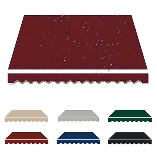Ersatzstoff für Outdoor-Markise, wasserdicht, Terrassen-Sonnenschutz, 5,5 x 2,5 m, Markisentuch für Balkon, Garten, Pergola (grün) – Rahmen nicht im Lieferumfang enthalten von Generisch