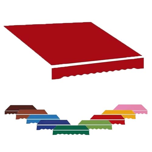 Ersatzstoff für Terrassenmarkise, einziehbar, für den Außenbereich, Schattenabdeckungsteile, 2,5 x 2 m, 5 x 2,5 m, 5 x 3,0 m (Rot 3 x 2,5 m/10 x 8 Fuß) von Generisch