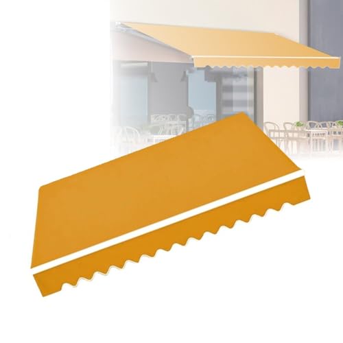 Ersatzstoff für den Außenbereich, 3,5 m, 6 m, 7 m, Markisentuch, Sonnenschutz, wasserdicht, Gelb (4,9 x 4 m), 5 x 4 m für Terrasse und Garten von Generisch