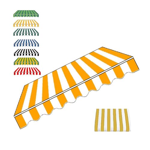 Ersatzstoff für einziehbare Markise, Terrassenüberdachung, strapazierfähiges Polyester-Leinen-Ersatzmaterial (3,5 x 3,0 m) Orange von Generisch