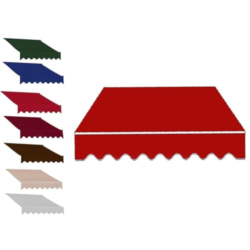 Ersatzstoff für einziehbares Sonnenschutz, Polyester-Baldachin für Balkon, Terrasse, Terrasse und Garten, Rot (250 x 200 cm) von Generisch