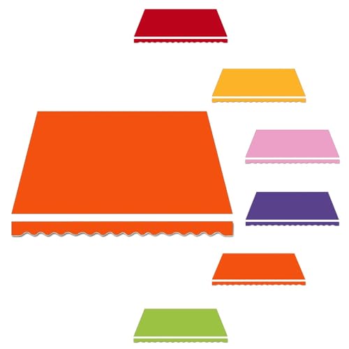 Ersatztuch für einziehbare Markise, Terrassenmarkise, Ersatzstoff mit Volant, Sonnenschutzdach, Markisenabdeckung für Fenster, Tür, Marktdeck (Orange, 4 x 2 m Ersatztuch für einziehbare Markise, Terrassenmarkise, Ersatzstoff mit Volant, Sonnenschutzdach, Markisenabdeckung für Fenster, Tür, Marktdeck (Orange, 4 x 2 m von Generisch