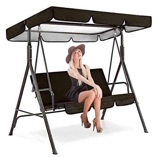Ersatzüberdachung Set für Schaukel Garten Schaukelstuhl Abdeckung 249 x 185 x 185 cm Wasserdicht UV-beständig Langlebig Top Cover für Terrassenmöbel von Generisch