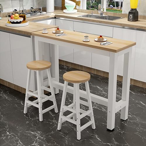 Erweiterbare Thekenhöhe Essgruppe mit 4 Barhockern, platzsparende Lösung für kleine Küchen, stabiles Metallgestell Erweiterbare Thekenhöhe Essgruppe mit 4 Barhockern, platzsparende Lösung für kleine Küchen, stabiles Metallgestell von Generisch