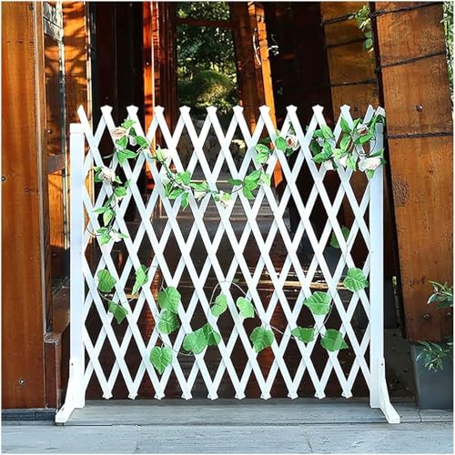 Erweiterbarer Garten-Rankgitter, robust, freistehend, Holztor, faltbarer Pflanzenschutz und Haustierbarriere, Outdoor-Sichtschutzdekoration, 120 x 200 cm (H x L), Weiß von Generisch