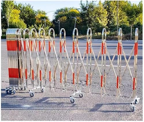 Erweiterbares Verkehrsschutzgitter – tragbare, faltbare Auffahrtssperre mit Rädern – mobiler industrieller Sicherheitszaun für Garagenparkplätze (1,5 m) – einfache Einrichtung und Design von Generisch