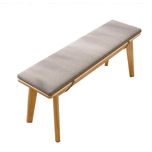 Essbank aus Holz im Landhausstil, gepolsterter Sitz für Schlafzimmer, Wohnzimmer oder Flur, 140 cm, schmales Ende des Bettes, Holzfarbe von Generisch