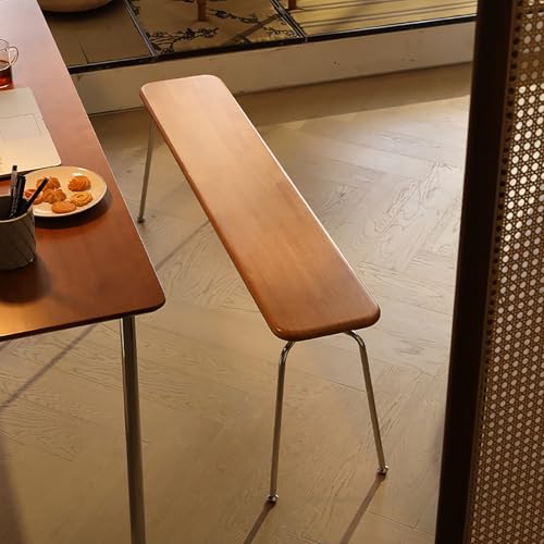 Essbank aus Holz mit Metallbeinen, moderne Eingangsmöbel für Flur, Schlafzimmer, Wohnzimmer, langlebige Konstruktion von Generisch