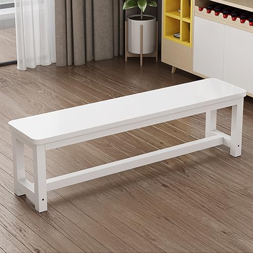 Essbank aus Holz mit Metallbeinen, platzsparende Eingang, Küche, Schlafzimmer & Wohnzimmermöbel, Bauernhausstil Flur & Gartenbank (Weiß, 140 x 35 x 45 cm) von Generisch