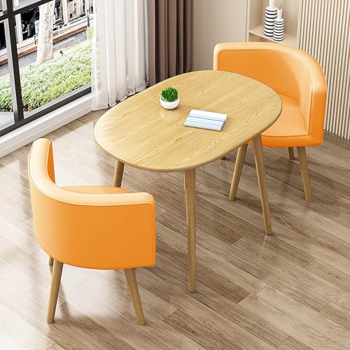 Essgruppe für 2 Personen - Kompakter ovaler Tisch & Stühle für kleine Küchen, platzsparende Möbel für Esszimmer & Küche, perfektes Esszimmer-Set für elegantes Essen von Generisch