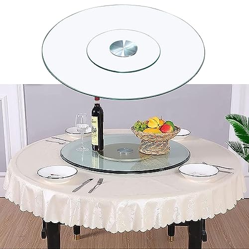 Esstisch-Drehteller aus gehärtetem Glas, robuste Lazy Susan Servierplatte mit Hilfsrad-Design für reibungslose Rotation Esstisch-Drehteller aus gehärtetem Glas, robuste Lazy Susan Servierplatte mit Hilfsrad-Design für reibungslose Rotation von Generisch