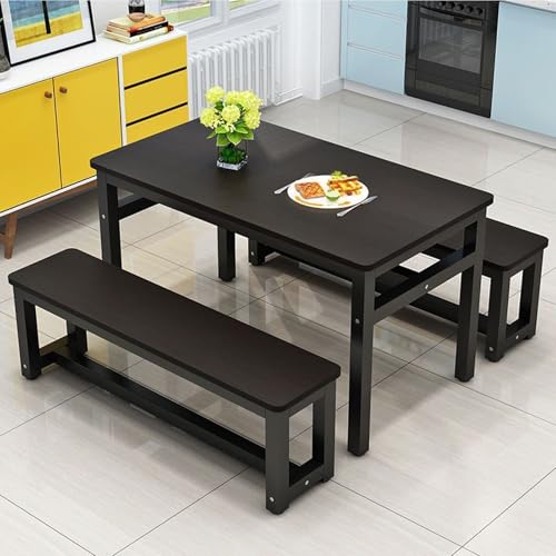Esstisch Set 3-teilig, kompakter Küchentisch mit Metallgestell & MDF-Platte, Frühstückstisch für Esszimmer & Wohnung Esstisch Set 3-teilig, kompakter Küchentisch mit Metallgestell & MDF-Platte, Frühstückstisch für Esszimmer & Wohnung von Generisch