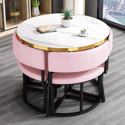 Esstisch-Set mit 4 Stühlen, kleinem Couch-Esstisch und Stuhl, Empfangsraum, Clubtisch, Business-Verhandlungstisch und Stuhl-Kombination, für Zuhause und Büro Esstisch-Set mit 4 Stühlen, kleinem Couch-Esstisch und Stuhl, Empfangsraum, Clubtisch, Business-Verhandlungstisch und Stuhl-Kombination, für Zuhause und Büro von Generisch