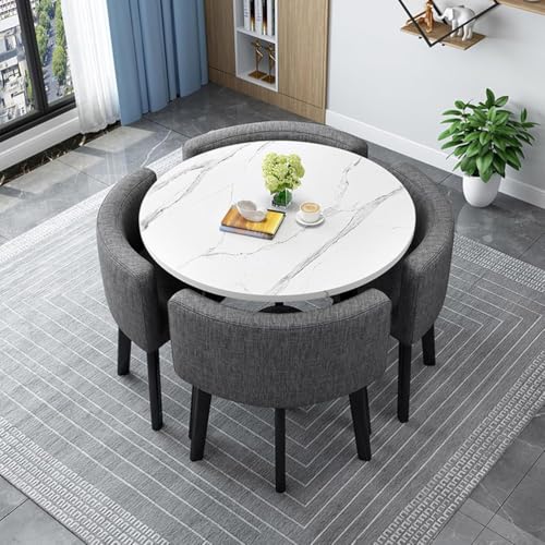Esstisch-Set mit 4 Stühlen - Moderne Mehrzweck-Küchen- und Konferenztischkombination aus Holz, langlebige Empfangsmöbel für Zuhause oder Büro Esstisch-Set mit 4 Stühlen - Moderne Mehrzweck-Küchen- und Konferenztischkombination aus Holz, langlebige Empfangsmöbel für Zuhause oder Büro von Generisch