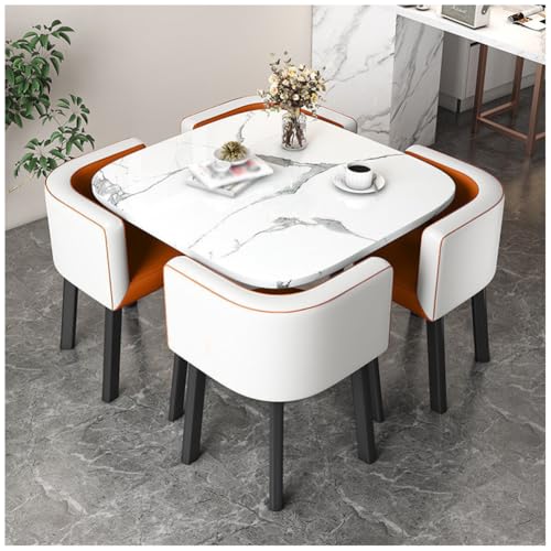 Esstisch und Stühle Set für 4 Personen, platzsparendes Design, ideal für Küche und Esszimmer von Generisch