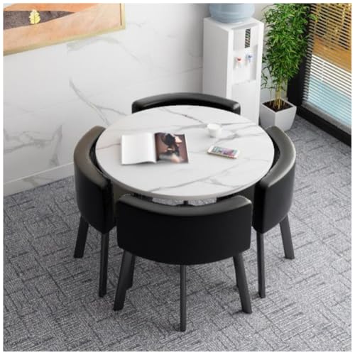Esstisch und Stühle Set für 4 Personen, platzsparendes Design, ideal für Küche und Esszimmer von Generisch
