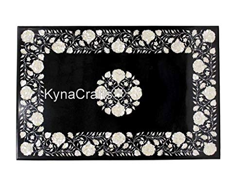 Esstischplatte aus Marmor I Schwarze Tischplatte I MOP Wohnzimmer-Tischplatte I Schwarze Rasen-Tischplatte I Marmor-Sofa Mitteltischplatte 91,4 x 121,9 cm von Generisch