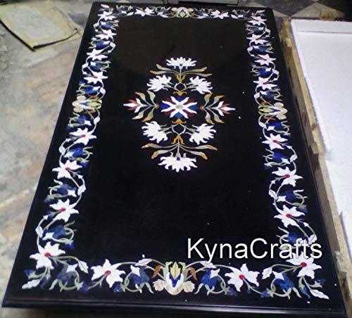 Esstischplatte aus Marmor I Schwarze Tischplatte I Marmor-Rasentischplatte I Marmor-Terrassentischplatte I Marmor-Tischplatte für Wohnzimmer 91,4 x 183,9 cm von Generisch