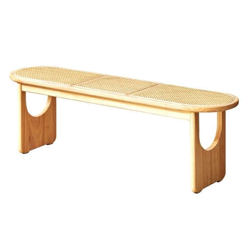 Esszimmerbank aus Holz mit PVC-Rattan, platzsparendes Schuhregal für Schlafzimmer, Küche oder Wohnbereich Esszimmerbank aus Holz mit PVC-Rattan, platzsparendes Schuhregal für Schlafzimmer, Küche oder Wohnbereich von Generisch