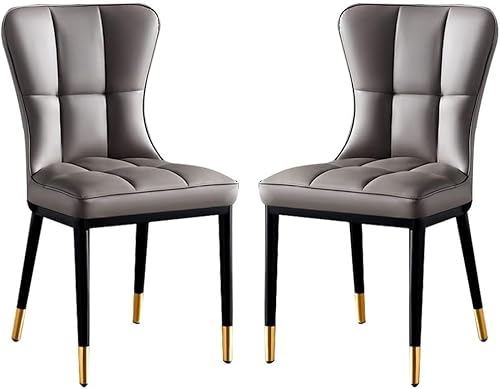 Esszimmerstühle, 2er-Set, wasserfester Beistellstuhl aus PU-Leder mit Beinen aus Karbonstahl for gewerbliche Restaurants zu Hause(Dark Grey) von Generisch