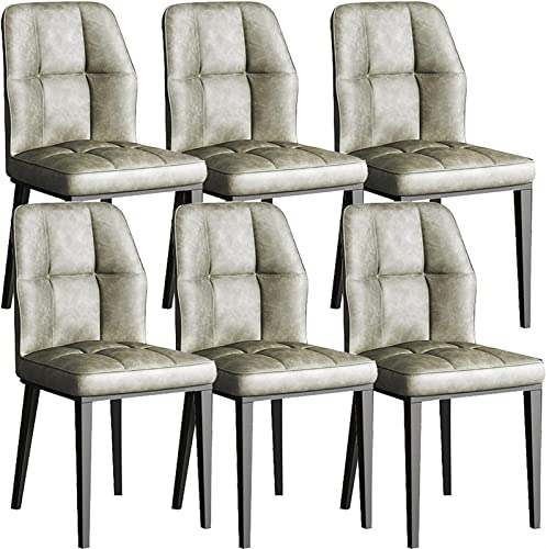 Esszimmerstühle, 6er-Set, moderne Karbonstahl-Beine, Küchenstühle mit weichem PU-Leder-Kissen, Sitzfläche – Wohnzimmer-Seitenstühle, Heimstuhl von Generisch