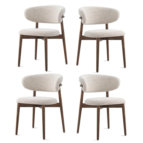 Esszimmerstühle 2er 4er 6er Set Mid Century Modern Massivholz mit Leinenkissen und gebogener Rückenlehne, gepolsterte Küchenstühle für Wohnzimmer und Esszimmer Esszimmerstühle 2er 4er 6er Set Mid Century Modern Massivholz mit Leinenkissen und gebogener Rückenlehne, gepolsterte Küchenstühle für Wohnzimmer und Esszimmer von Generisch