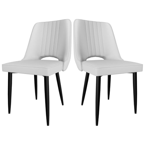 Esszimmerstühle 2er-Set, moderne schwarze Metallbein-Küchenstühle, stilvolles Design mit Aussparung für Rückenlehne, perfekt für Wohnzimmer, Esszimmer, Schlafzimmer, Empfangsbereich Esszimmerstühle 2er-Set, moderne schwarze Metallbein-Küchenstühle, stilvolles Design mit Aussparung für Rückenlehne, perfekt für Wohnzimmer, Esszimmer, Schlafzimmer, Empfangsbereich von Generisch