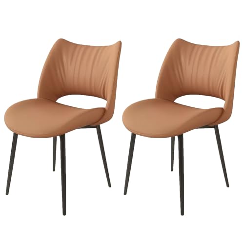 Esszimmerstühle 2er-Set, moderner gepolsterter Küchenstuhl, weiches und bequemes Mikrofaserleder mit hochelastischem Schaumstoff und Metallbeinen für Restaurant, Wohnzimmer, Restau von Generisch