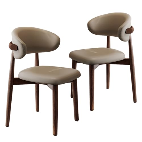 Esszimmerstühle 2er Set - Gepolstert mit gebogener Rückenlehne und Holzbeinen für elegante Küche und Esszimmer Sitzgelegenheit von Generisch