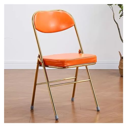 Esszimmerstühle 2er Set Klappstühle mit gepolsterten Sitzen Leder Weiß Orange Bequem Stapelbar Partystühle Esszimmerstühle 2er Set Klappstühle mit gepolsterten Sitzen Leder Weiß Orange Bequem Stapelbar Partystühle von Generisch