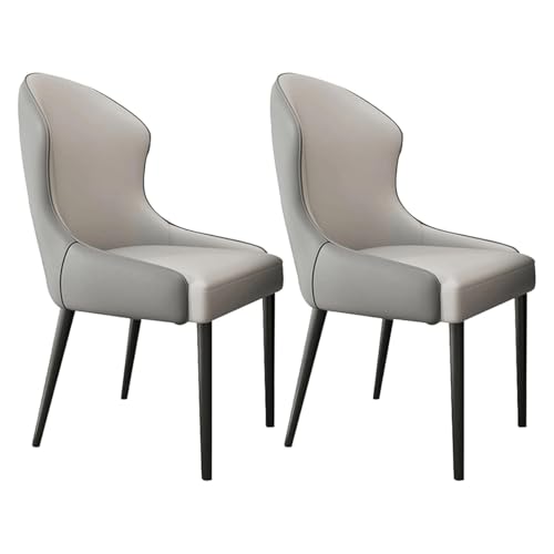 Esszimmerstühle 2er Set - Leder gepolsterte Küchenstühle mit hoher Rückenlehne und Metallbeinen - Ergonomisches Design für Komfort Esszimmerstühle 2er Set - Leder gepolsterte Küchenstühle mit hoher Rückenlehne und Metallbeinen - Ergonomisches Design für Komfort von Generisch