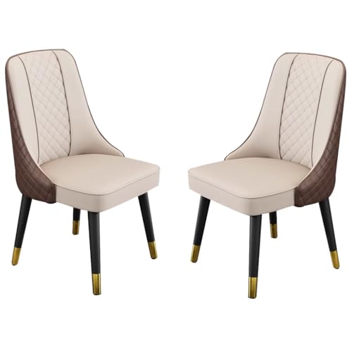 Esszimmerstühle 2er Set Mikrofaser Leder Küche Lounge Stühle mit Holzbeinen und Rückenlehne von Generisch