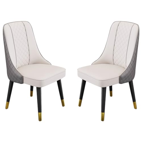 Esszimmerstühle 2er Set Mikrofaser Leder Küche Lounge Stühle mit Holzbeinen und Rückenlehne von Generisch