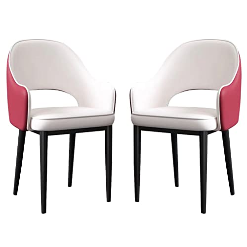 Esszimmerstühle 2er Set Napa Leder mit ergonomischen Armlehnen und Metallbeinen - für Zuhause oder Restaurant von Generisch