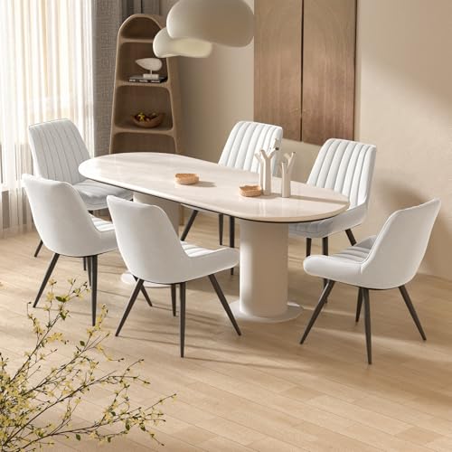 Esszimmerstühle 2er Set | Polsterstühle mit 10 cm dickem Sitzkissen • Polsterstoff Esszimmerstuhl • Küchenstuhl mit Rückenlehne • Moderne Sessel mit Metallbeinen •Beige FU01043BE Esszimmerstühle 2er Set | Polsterstühle mit 10 cm dickem Sitzkissen • Polsterstoff Esszimmerstuhl • Küchenstuhl mit Rückenlehne • Moderne Sessel mit Metallbeinen •Beige FU01043BE von Generisch