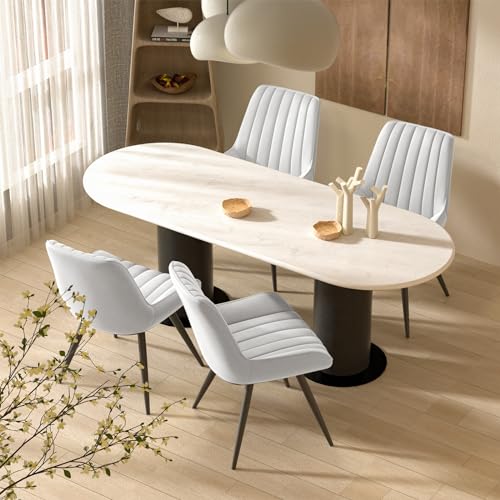Esszimmerstühle 2er Set | Polsterstühle mit 10 cm dickem Sitzkissen • Polsterstoff Esszimmerstuhl • Küchenstuhl mit Rückenlehne • Moderne Sessel mit Metallbeinen •Beige FU01043BE Esszimmerstühle 2er Set | Polsterstühle mit 10 cm dickem Sitzkissen • Polsterstoff Esszimmerstuhl • Küchenstuhl mit Rückenlehne • Moderne Sessel mit Metallbeinen •Beige FU01043BE von Generisch