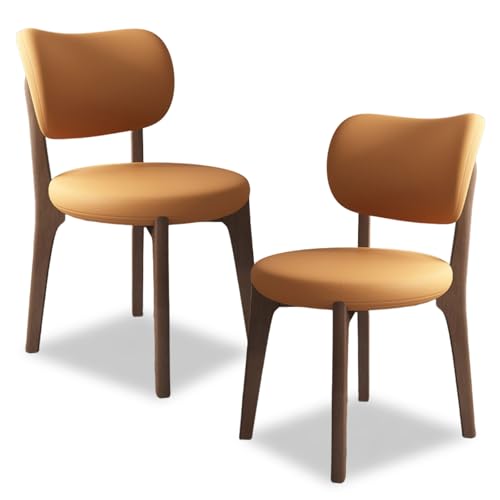 Esszimmerstühle 4er Set, Mid Century Modern mit gebogener Rückenlehne & Holzrahmen, verdicktes Anti-Kratz-Design für Küche und Esszimmer von Generisch