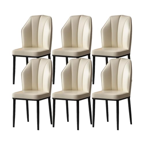 Esszimmerstühle 4er Set, Polsterstuhl aus Leder, Mitte des Jahrhunderts, moderne Beistellstühle mit Rückenlehne für Küche von Generisch