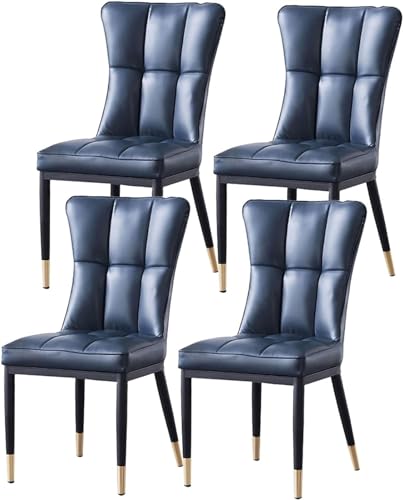 Esszimmerstühle 4er-Set, mattes PU-Leder, gepolsterte Seitenstühle mit modernen Metallbeinen, perfekt für Wohnzimmer und Schlafzimmer, Lounge von Generisch