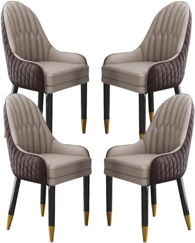 Esszimmerstühle 4er Set Mikrofaser Leder mit Massivholzbeinen für Wohnzimmer, Schlafzimmer, Balkon - Bequeme Lounge Thekenstühle von Generisch