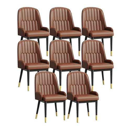 Esszimmerstühle 6er Set, Moderne Polsterstühle Seitenstühle mit Armlehnen, Hohe Rückenlehne PU für Esszimmer von Generisch