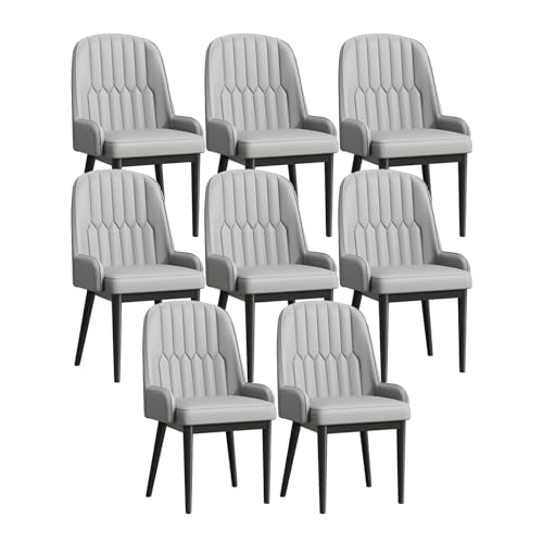 Esszimmerstühle 6er Set, Moderne Polsterstühle Seitenstühle mit Armlehnen, Hohe Rückenlehne PU für Esszimmer von Generisch