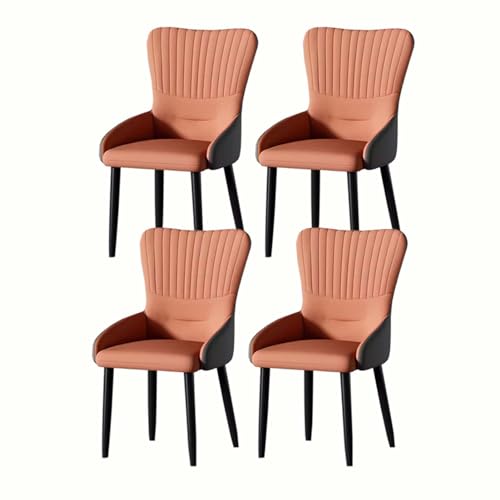 Esszimmerstühle Gepolstert 4er Set Modern Küchenstuhl mit PU Leder Polsterung und Stahlbeinen, Elegante Seitenstühle für Lounge Esszimmer Schlafzimmer von Generisch