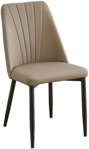 Esszimmerstühle Mid Century Gepolsterter PU-Leder Küchenstuhl Beistellstuhl mit Metallbeinen(Khaki) von Generisch